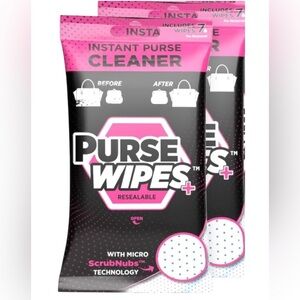 2pk Portable Leather Wipes for Bags, Purses, dirt and Scuff Remover